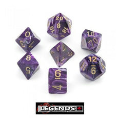 CHESSEX ROLEPLAYING DICE - Vortex Purple/Gold 7-Dice Set (CHX27437)