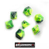 CHESSEX ROLEPLAYING DICE - Gemini Green-Yellow/Silver 7-Dice Set  (CHX26454)