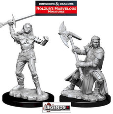 DUNGEONS & DRAGONS - UNPAINTED MINIATURES:  Female Half-Orc Fighter (2) #WZK73542